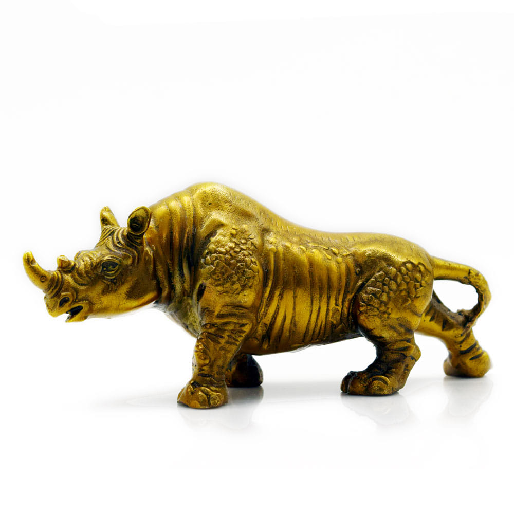 가지니샵 길상과 행복의 상징 황동으로 만든 코뿔소 장식품