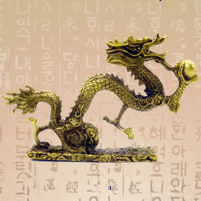가지니샵 행운과 풍요의 상징 황동으로 만든 단룡 용 장식품 풍수인테리어소품 개업선물
